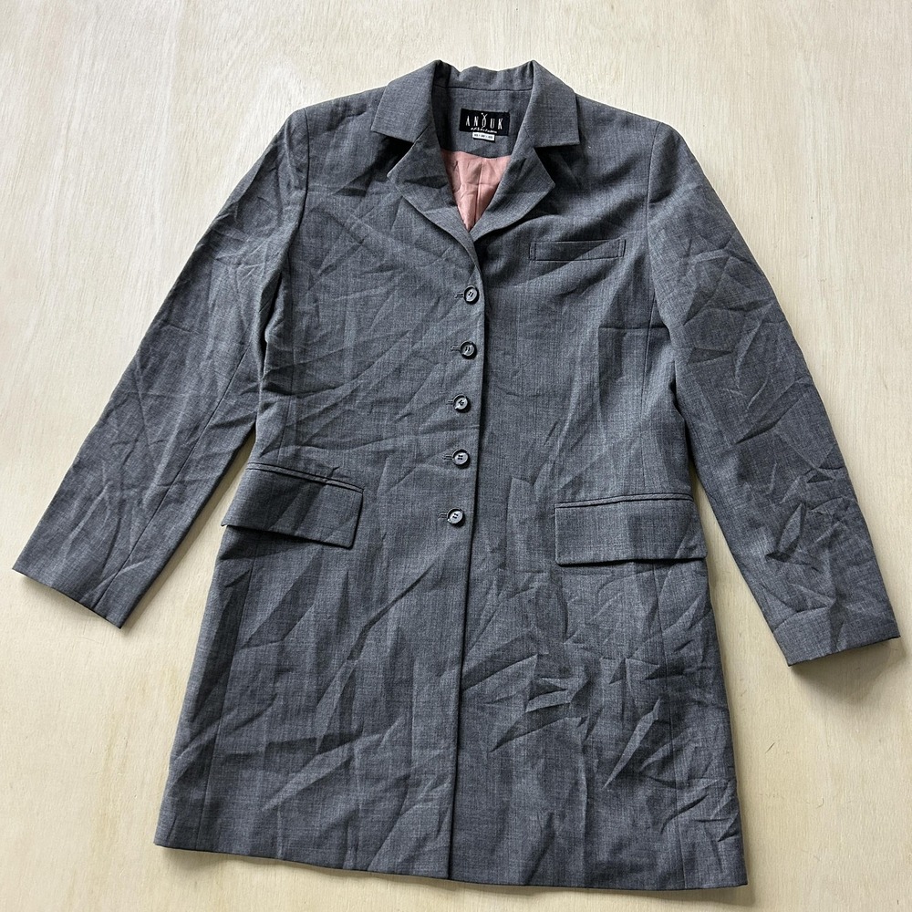 Anouk Blazer Jacket Womens 85-98-155 Gray Longline Lined Suit Career Work